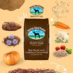 Market Fresh Beef Recipe with Carrots & Cauliflower bag with its ingredients around it