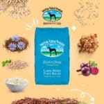 Market Fresh Large Breed Puppy bag with its ingredients around it